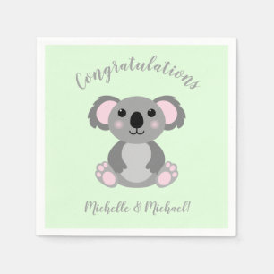 Koala Bear Baby Shower Blue Boy Napkin