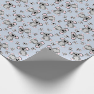 Koala Bear Baby Shower Blue Wrapping Paper