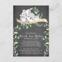 Koala Bear Baby Shower Book for Baby Card