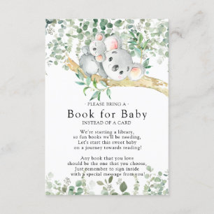 Koala Bear Baby Shower Book for Baby Card