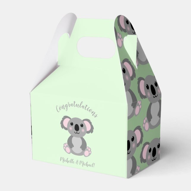 Koala Bear Baby Shower Favour Box (Front Side)