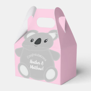 Koala Bear Baby Shower Girl Favour Box