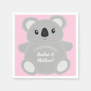 Koala Bear Baby Shower Girl Napkin