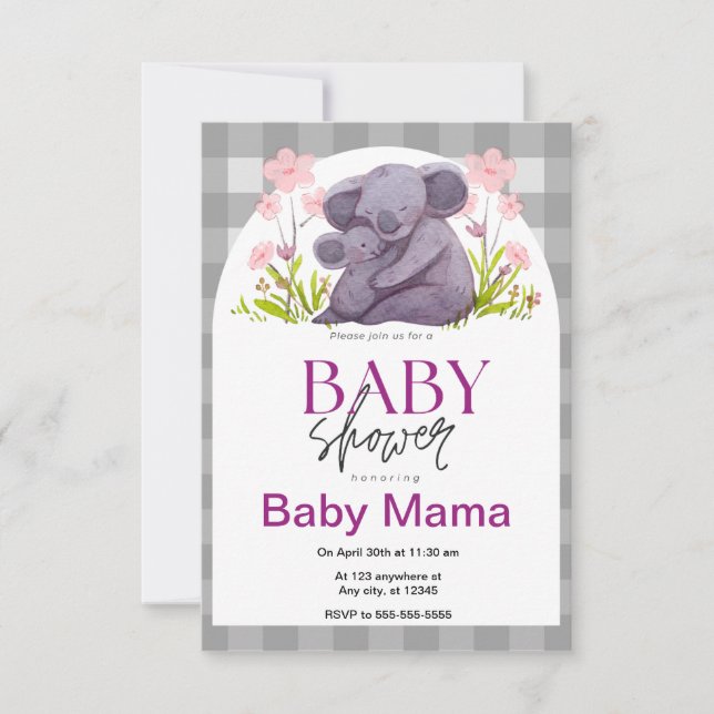 Koala Bear Baby Shower Invitation (Front)