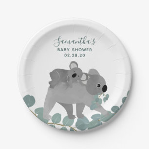 Koala Bear Baby Shower Paper Plates