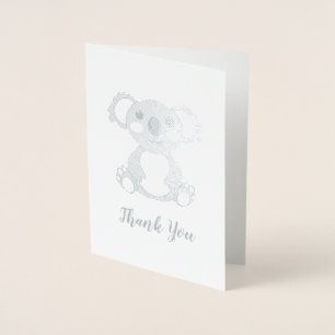 Koala Bear Baby Shower Pink Girl Foil Card