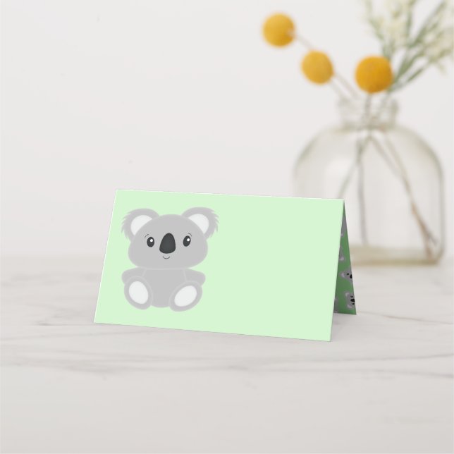 Koala Bear Baby Shower Place Card (Front)