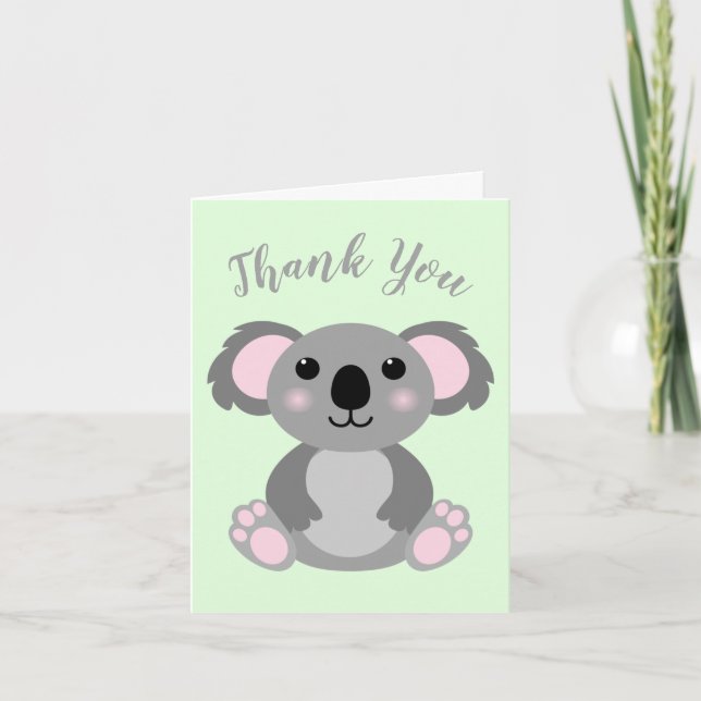 Koala Bear Baby Shower Thank You Card (Front)