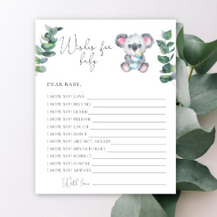 Koala bear baby shower Wishes for baby