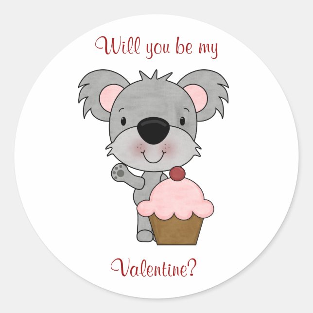 Koala Bear: Be My Valentine Stickers (Front)
