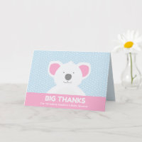 Koala Bear Big Thanks Pink Blue Thank You