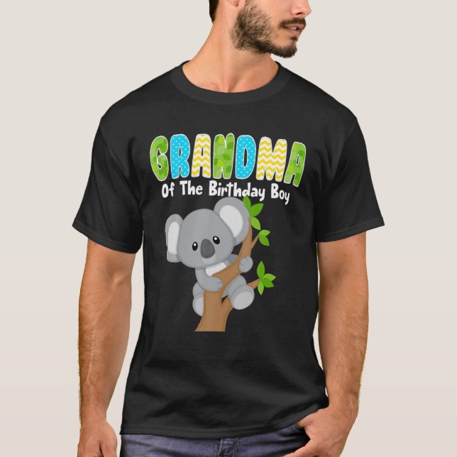 Koala Bear Birthday Grandma Of The Birthday Boy Ko T-Shirt (Front)