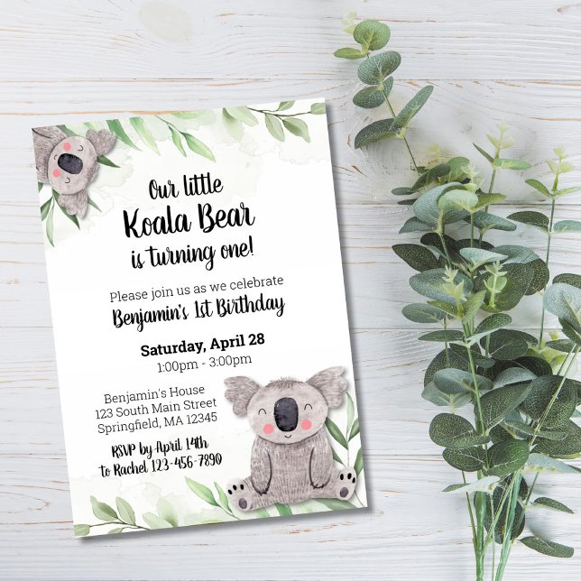 Koala Bear Birthday Invitation (Creator Uploaded)