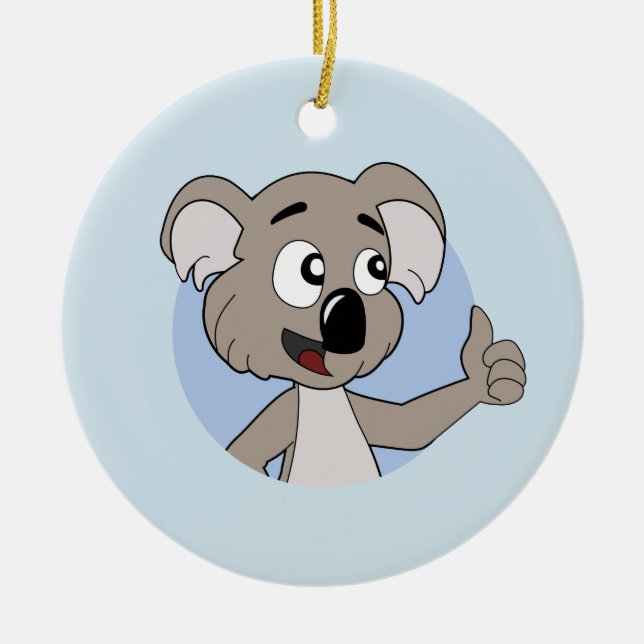 Koala bear cartoon  ceramic ornament (Front)