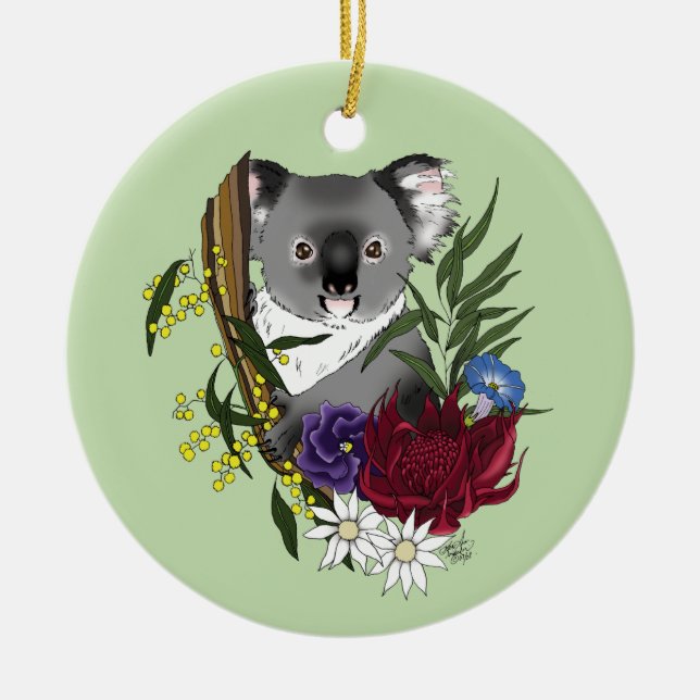 Koala Bear Ceramic Ornament (Front)