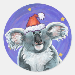 Koala Bear Christmas Classic Round Sticker