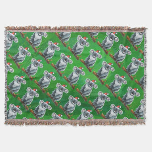 Koala Bear Christmas Throw Blanket
