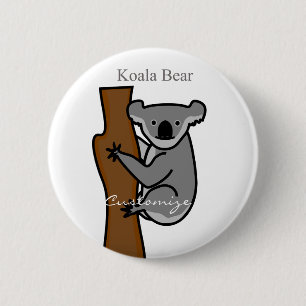 Koala Bear Climbing Tree Thunder_Cove 6 Cm Round Badge
