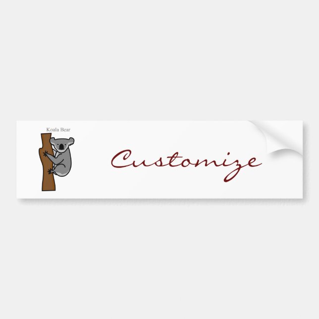 Koala Bear Climbing Tree Thunder_Cove Bumper Sticker (Front)