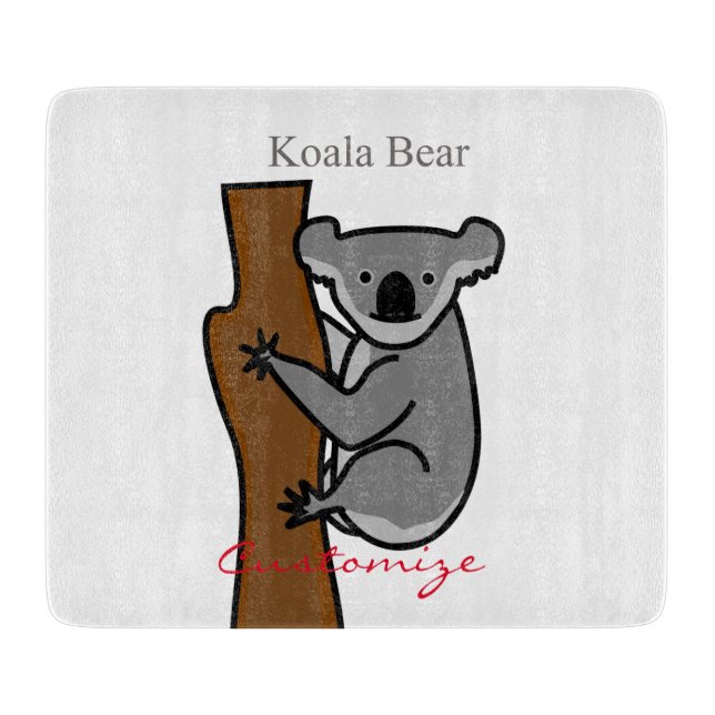Koala Bear Climbing Tree Thunder_Cove Cutting Board (Front)