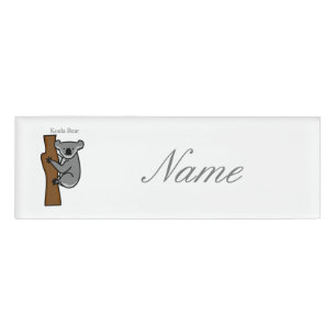 Koala Bear Climbing Tree Thunder_Cove Name Tag