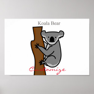 Koala Bear Climbing Tree Thunder_Cove Poster