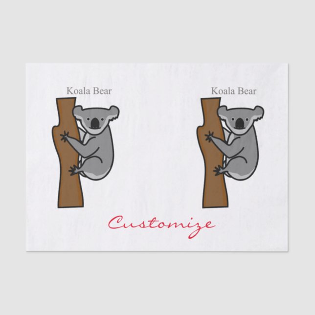 Koala Bear Climbing Tree Thunder_Cove Tissue Paper (Front)