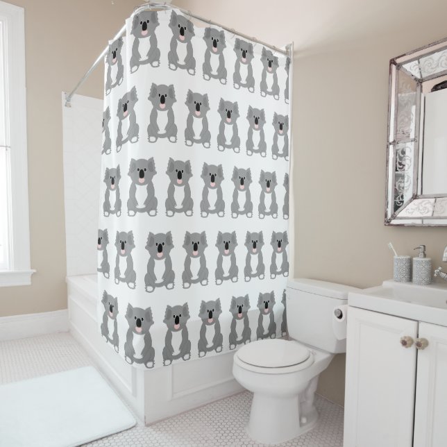 Koala Bear Design Shower Curtain (In Situ)