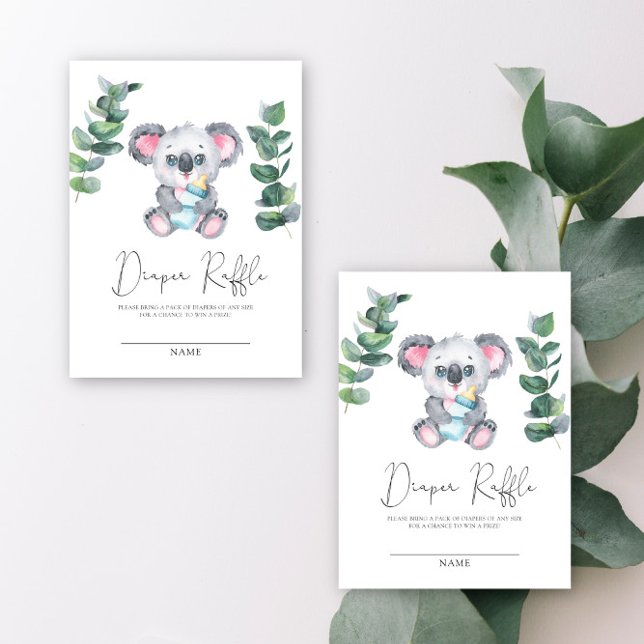 Koala Bear Diaper Raffle Enclosure Card (Creator Uploaded)