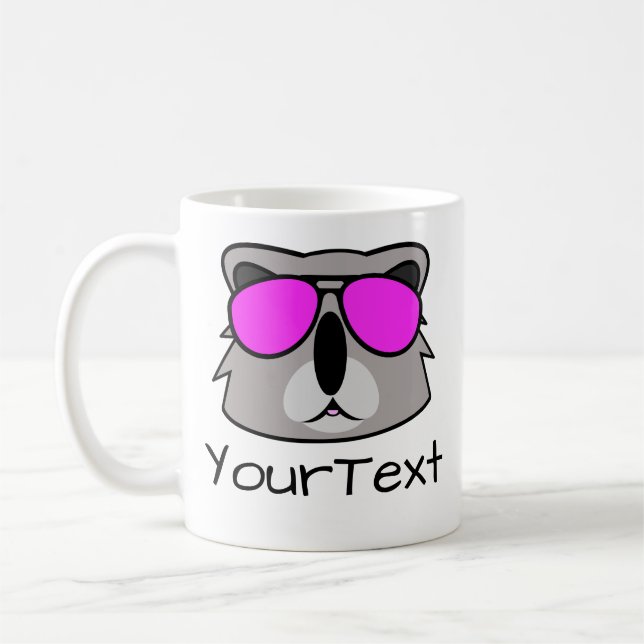 Koala Bear Doodle Face Personalised Coffee Mug (Left)