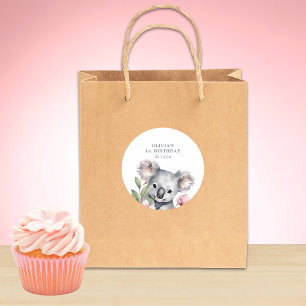 Koala Bear FIrst Birthday  Classic Round Sticker