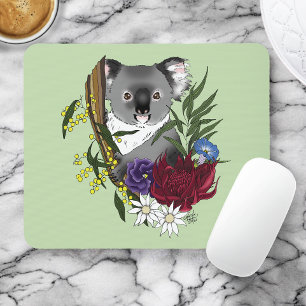 Koala Bear Green Mouse Pad