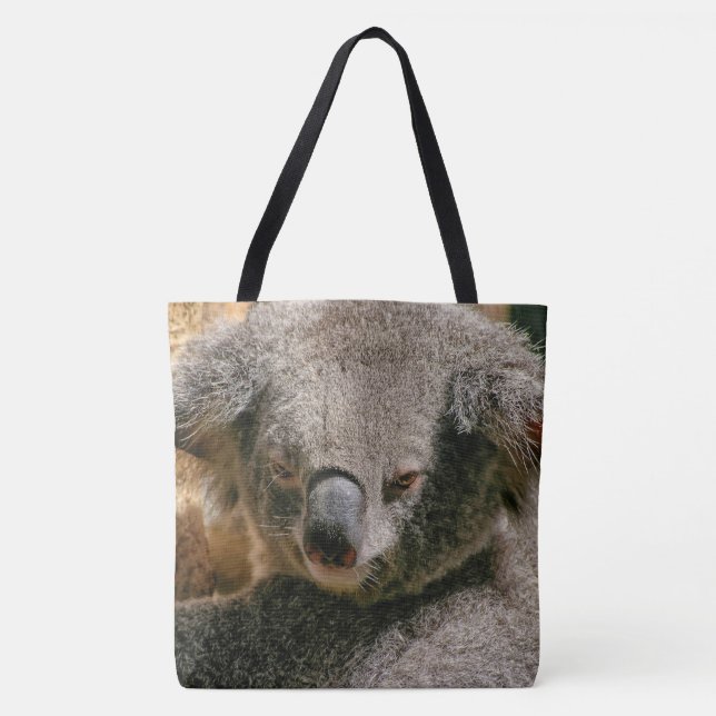 Koala Bear Hanging In The Tree Tote Bag (Front)