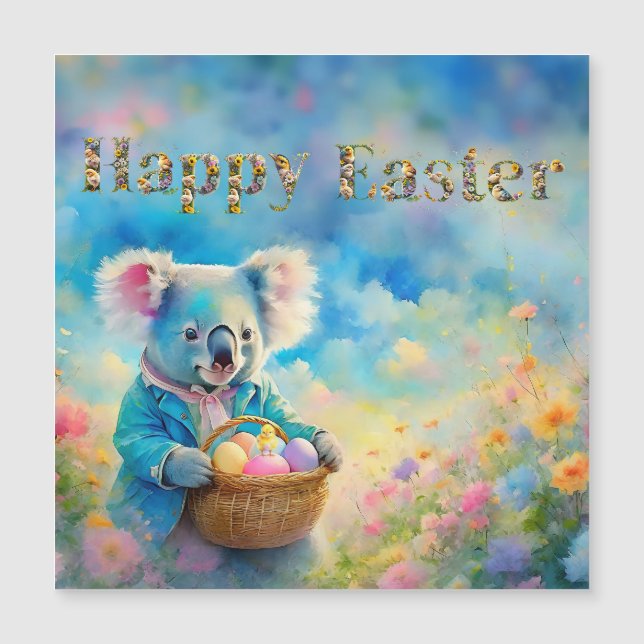 Koala bear holding a basket of Easter eggs (Front)