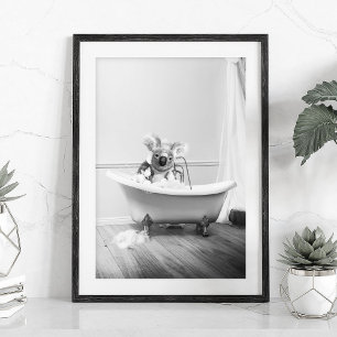 Koala Bear in a bathtub Poster