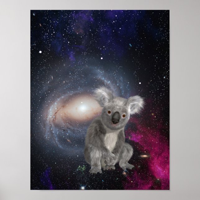 Koala Bear in Space Fun Surreal Poster (Front)