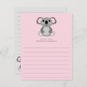 Koala Bear Kid's Cute Flat Stationary Cards