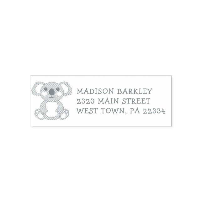 Koala Bear Kid's Cute Return Address Stamp (Design)