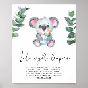 Koala bear - Late night diapers game Poster