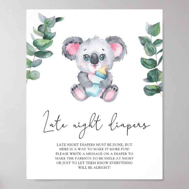 Koala bear - Late night diapers game Poster (Front)