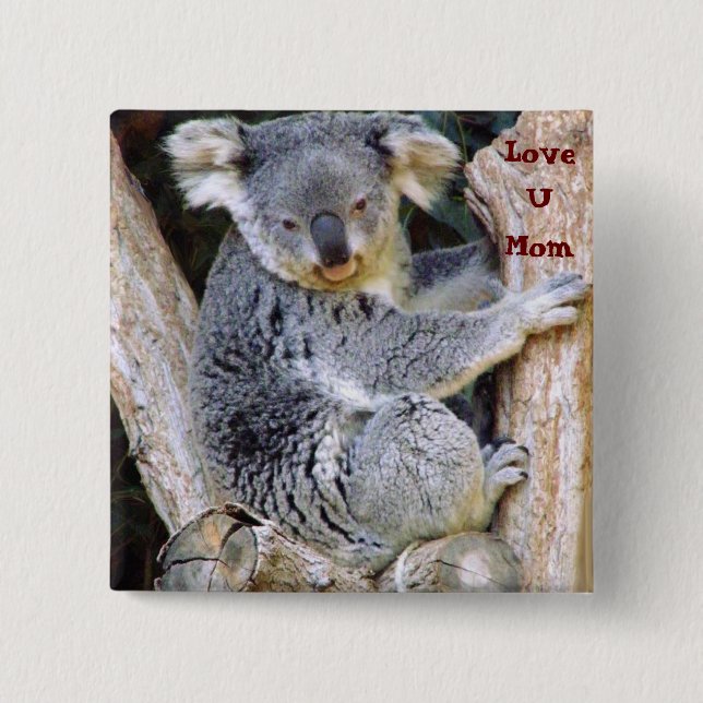 Koala Bear Love_ 15 Cm Square Badge (Front)