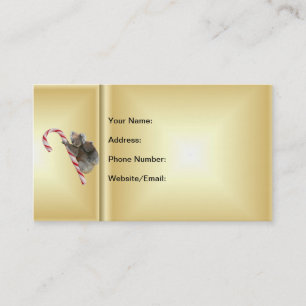 Koala Bear Mum and Joey Climbing Candy Cane Business Card