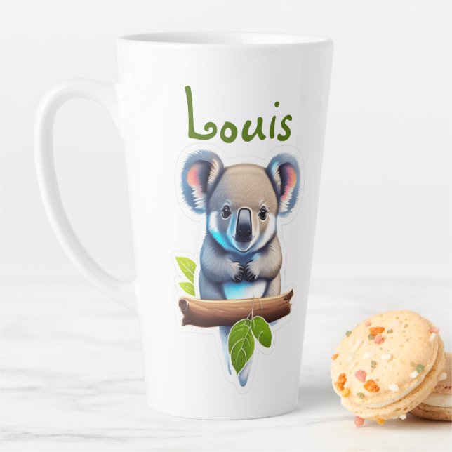 Koala bear on bamboo latte mug (In Situ)