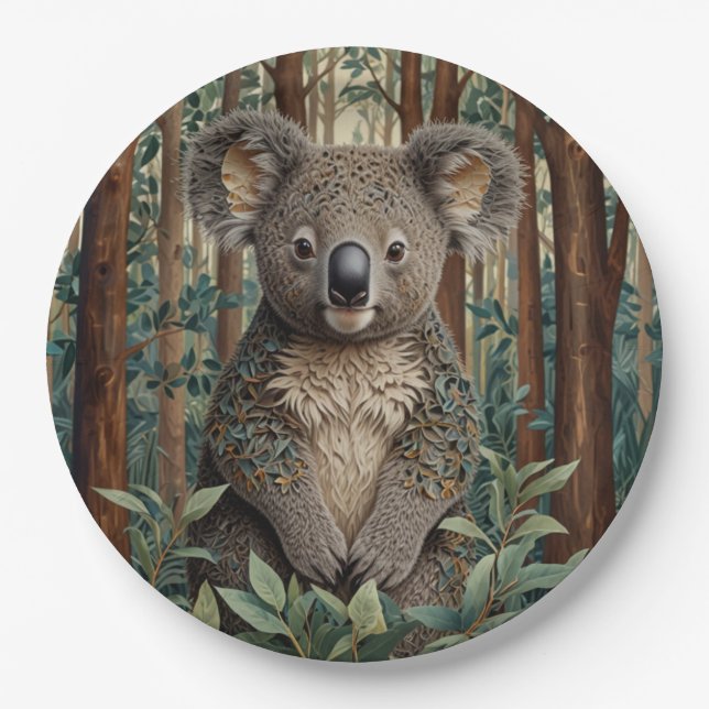 Koala Bear Paper Plate (Front)