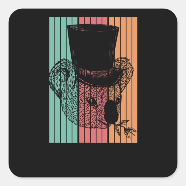 Koala Bear Retro Square Sticker (Front)