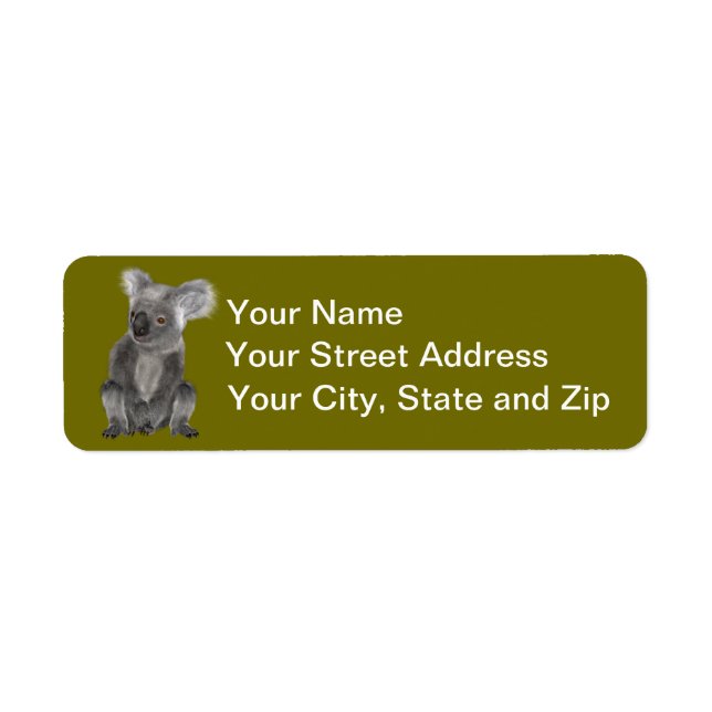 Koala Bear Return Address Label (Front)