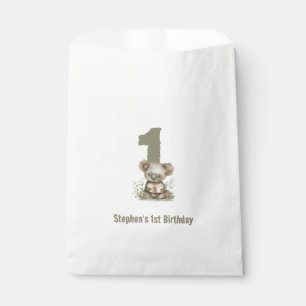 Koala Bear Sage Green 1st Birthday Party Favour Bag