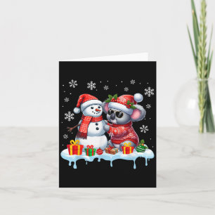 Koala Bear Sungles Sweater Build Snowman Xmas Wild Card