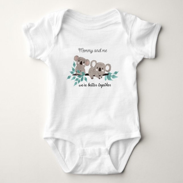 Koala Bear Water Colour Baby Body Suit Bodysuit (Front)