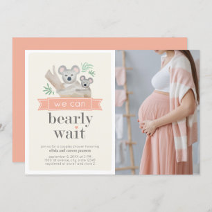 Koala Bear We Can Bearly Wait Couples Baby Shower  Invitation